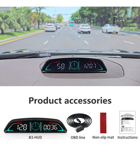 Para Para * Obd2 Hud Velocímetro Temperatura Agua Pantalla /