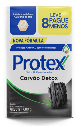 Sabonete em Barra Antibacteriano Carvão Detox 85g Protex