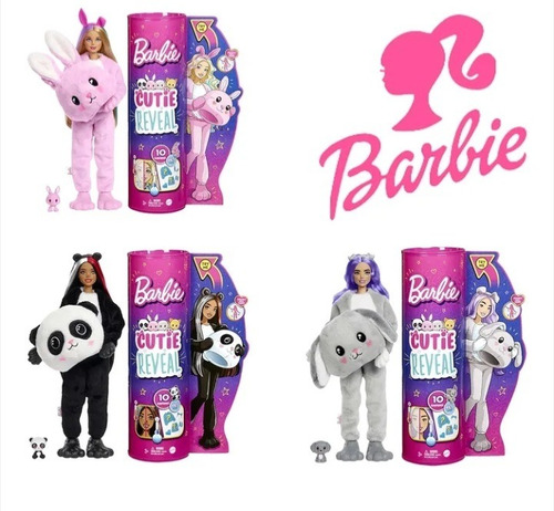 Barbie Cutie Reveal Perro Unicornio Panda Conejomuñeca Niñas