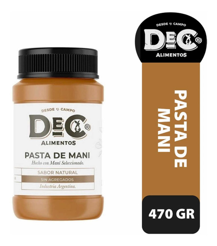 Pasta De Maní Dec X 470 Grs. Sin Azúcar Y Sin Sal