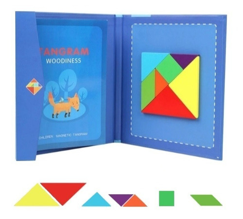 Juguete Didactico De Madera Rompecabezas Magnético Tangram