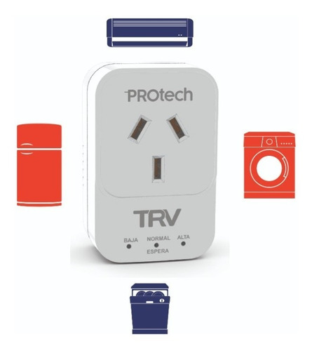 Protector De Tensión  Protech F  Heladeras  Ac  Lavarropas