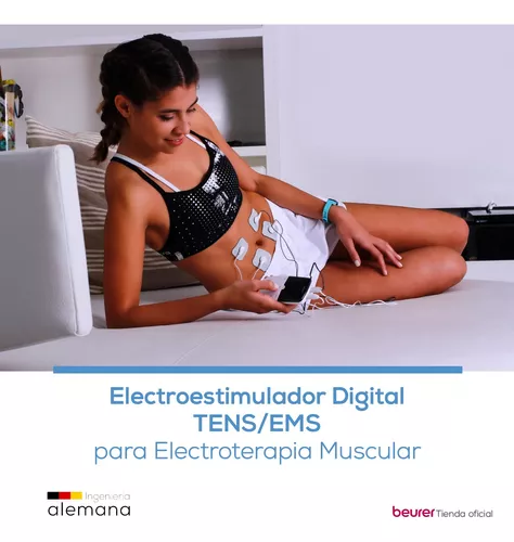 Beurer EM49 Electroestimulador digital masaje EMS TENS, pantalla LCD, 2  Canales, 4 Electrodos autoadhesivos + 8 electrodos de recambio : :  Salud y cuidado personal