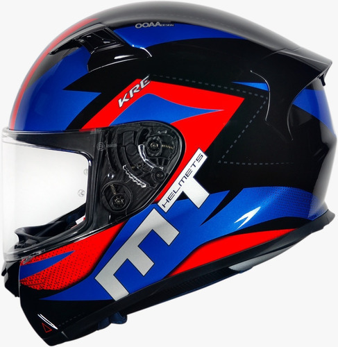 Capacete Mt Helmets Tricomposto Esportivo Kre Aerodinâmico Cor Azul/Vermelho Tamanho do capacete 60-L