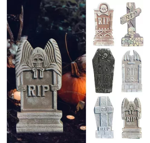 Lápidas, Esqueletos, Decoración De Halloween, Tumba Rota,