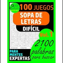 Comprar Libro: Sopa De Letras Difícil Para Mentes Expertas: 100 || 1
