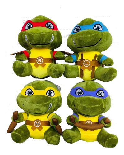 Muñecos De 4 Piezas De Las Tortugas Ninja Sentadas
