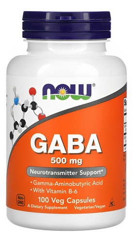 Ácido Gama 500mg E Vitamina B6 100 Cáps Sabor Sem Sabor