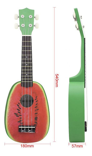 Ukelele Soprano 21  Diseño Sandia 12 Traste Tilo Para Niño