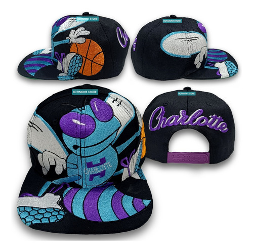 Gorra Big Logo Charlotte Hornets, Estilo Clásico, Nba