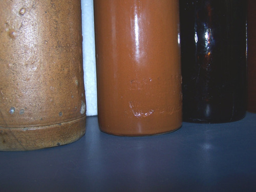 Antiguas Botellas De Gres Ceramico Y Vidrio (Usado)