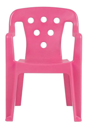 Jogo Mesinha E Cadeira Poltrona Infantil Plastico Rosa Mor