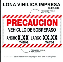 Comprar 2 Lonas Impresa Precaucion De Sobrepaso Camiones 1x1 Mt