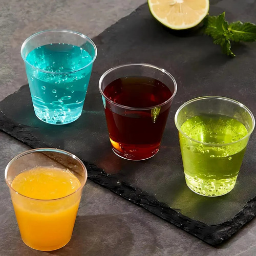 120 Vasos Acrílicos Plástico Shot 100ml Cotillón Fluor Neon