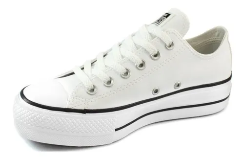 All Star Plataforma Branco de Couro