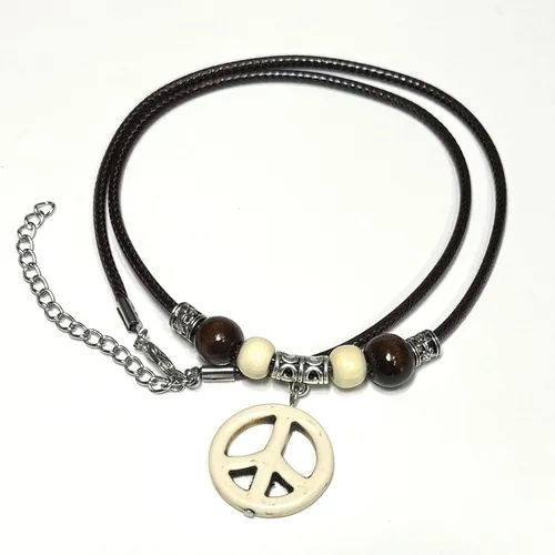 Collar Con Símbolo De Signo De La Paz, Collar Con Símbolo De