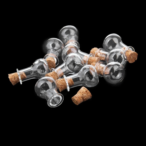 . 20pcs Mini Botella De Cristal Forma Tubo Bombilla Wish Y