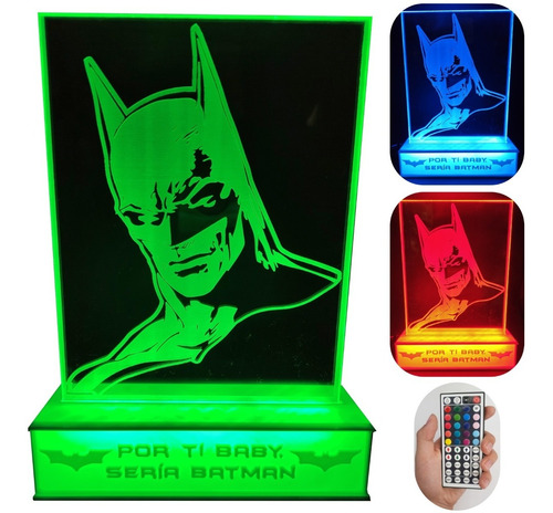 Lampara Led Batman Dc Multicolor Con Base Personalizada | Meses sin  intereses