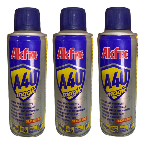 Pack 3 Spray Lubricante Afloja Todo Akfix A40 Mojostore