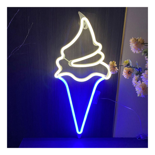 Big Ice Cream Led Luces De Neón 8 Modos De Luz Control