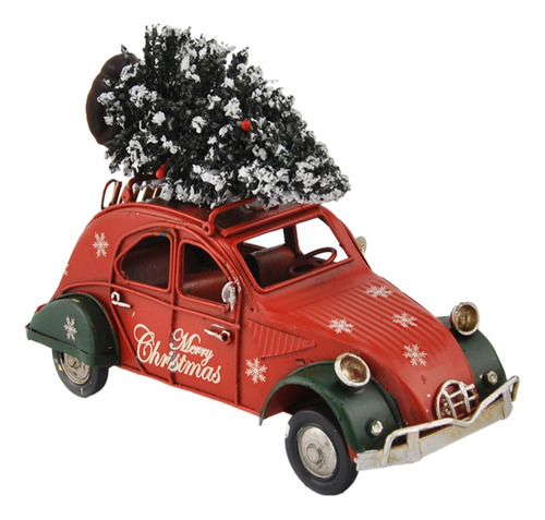 Decoración Festiva De Camioneta Roja Vintage: Modelo De