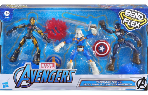 Figuras Avengers Bend And Flex Iron Man Y Capitan América