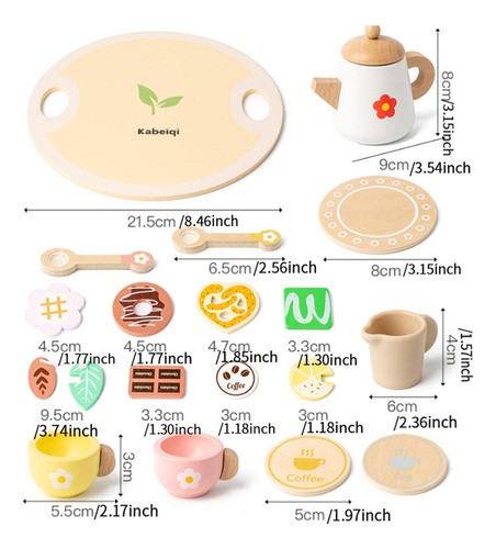 Mz Juego De Té De De Madera For Niños Pequeños, Juego Flor