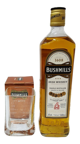 Whisky Bushmills Con Vaso Whiskey Irlandes Envio Gratis