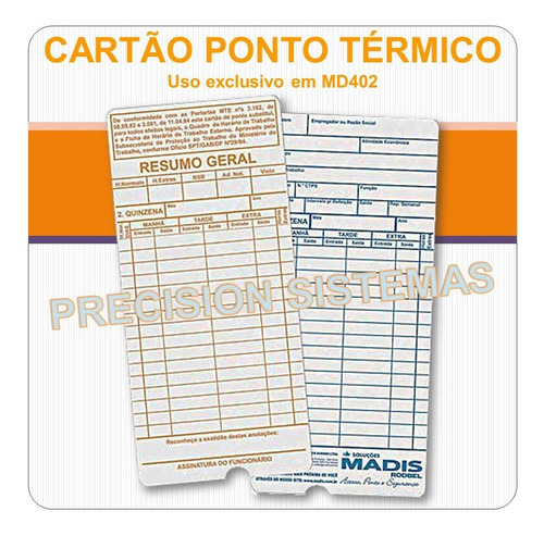 Cartão Ponto Térmico Para Madis Md402 - Kit Com 5 Centos