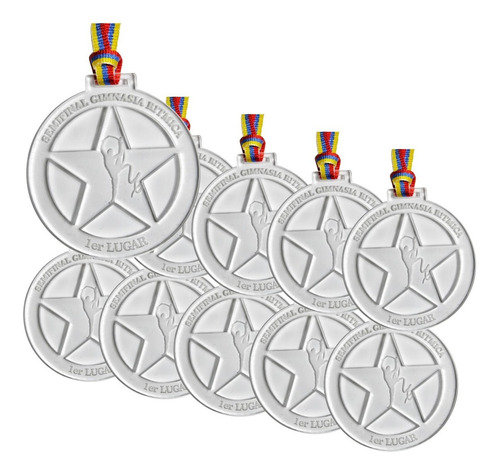 Set De 10 Medallas Acrílicas Grabadas Trofiart Circular 5x5