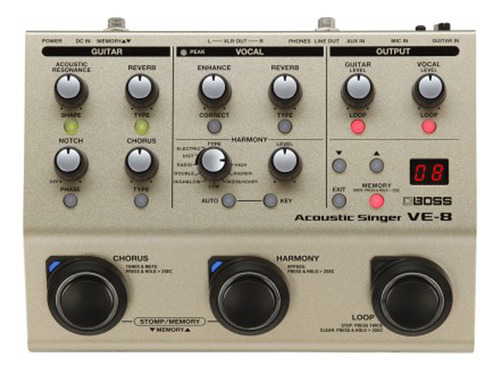 Boss Ve8 Procesador Vocal Acoustic Singer Loop Fx