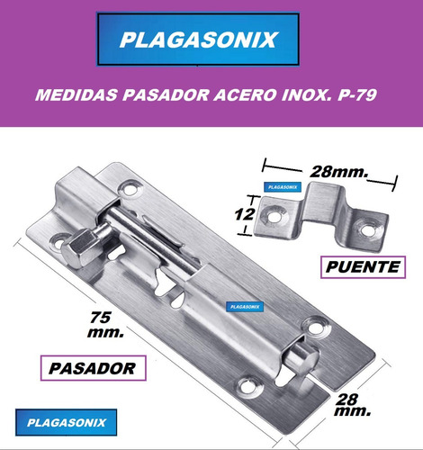 Imagen 2 de 10 de Pasador De Acero Inoxidable Modelo P-79 Blister X 2 Unidades