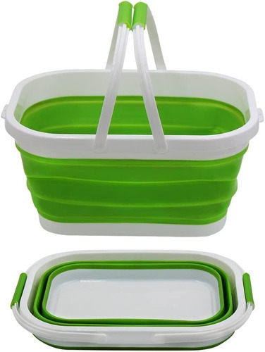 Balde Canasta De Silicona Plegable 12l Doble Manija Portátil