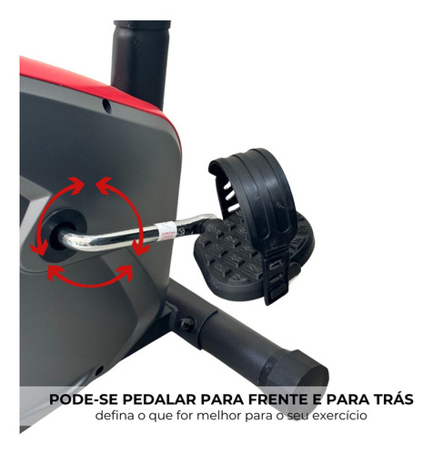 Bicicleta Ergométrica Horizontal Magnética Monitor Portátil