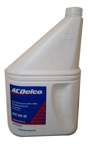 Aceite Sintetico Acdelco 5w40 - 4 Lt Original Chevrolet