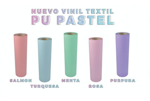 Vinil Textil 50cm X 1m Color Pastel (5 Colores A Elegir)