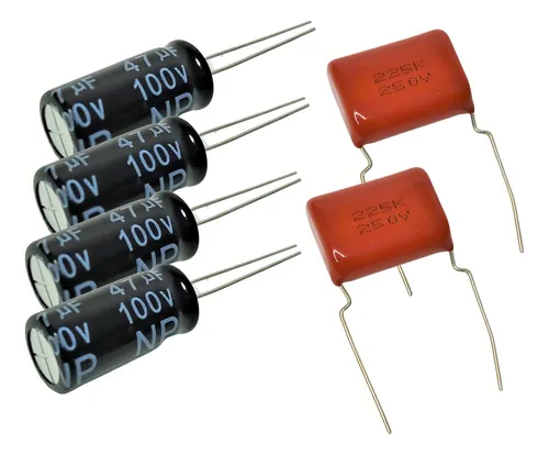 comprar 4 Capacitor Corneta 47x100 + 2 Capacitor Sup Tweeter 2m2x250