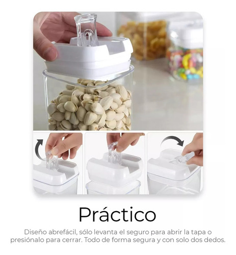 Recipientes Herméticos De Almacenamiento De Cocina Set 7 Pz.