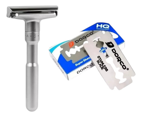 Pack Afeitado Barba Rastrillo Navaja + 10 Repuestos Dorco