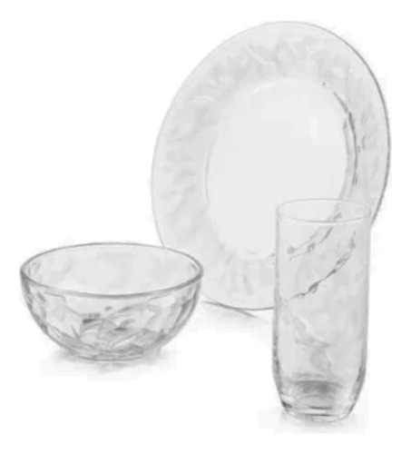 Vajilla De 9 Piezas Alaska De Vidrio Elegante Para El Hogar Transparente Alaska