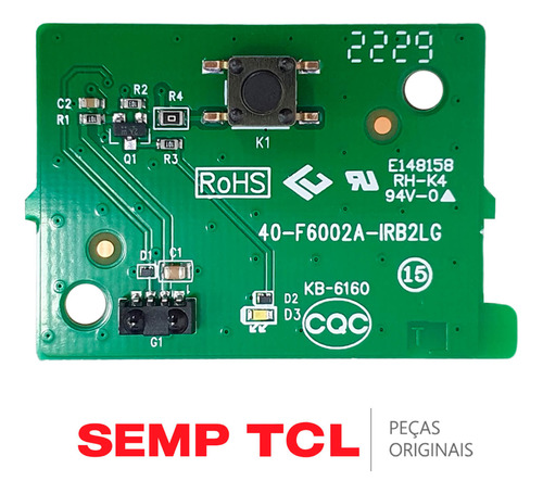 Placa Função / Botão Power 40-f6002a-irb2LG 43   Tv Tcl