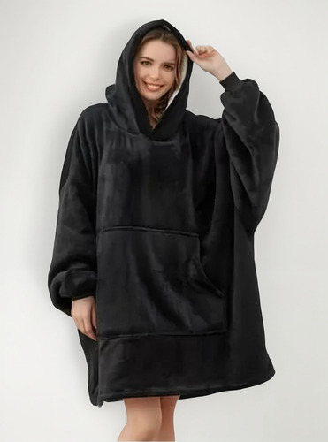 Bata Con Capucha Salida De Baño Para Mujer Y Hombre Poleron Con Bolsillos Sudadera De Polar Sherpa Calienta Rapido Forro Polar