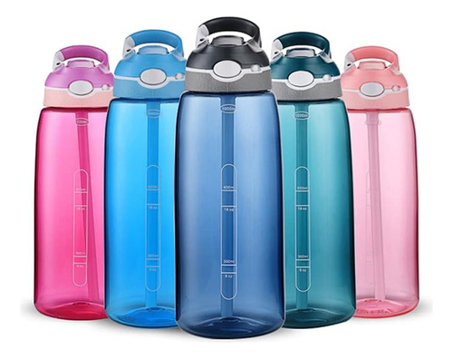 Dearart Botellas De Agua Cian Oscuro De 32 Oz Con Pajita Est