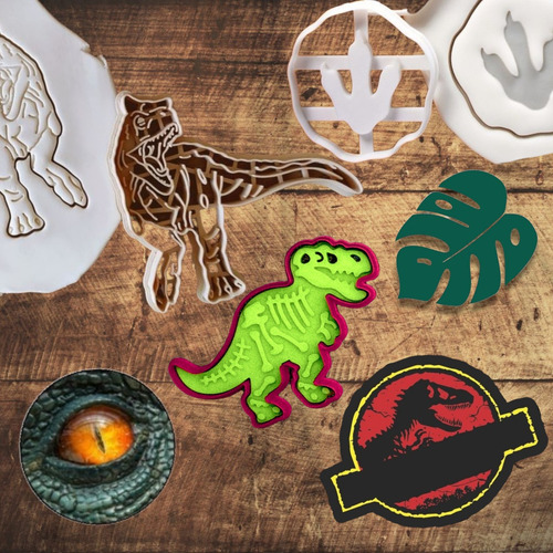 Cortantes Galletas Dinosaurios X 5 + 1 Personalizado
