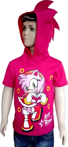 Camiseta Raglan infantil Amy Sonic Rosa - Calor desenho sonic camiseta do  personagem sonic rosa