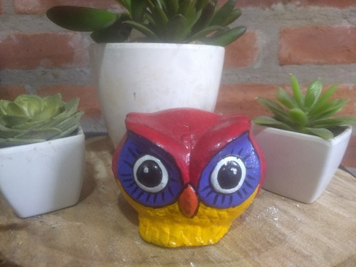 Lechuzas De Colores, Pintadas A Mano