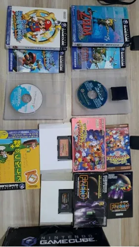 Game Cube + Game Boy Player Com Disco. (na Caixa). (Usado)