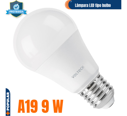 Lámpara Led Tipo Bulbo A19 9 W + Sensor De Movimiento 46993
