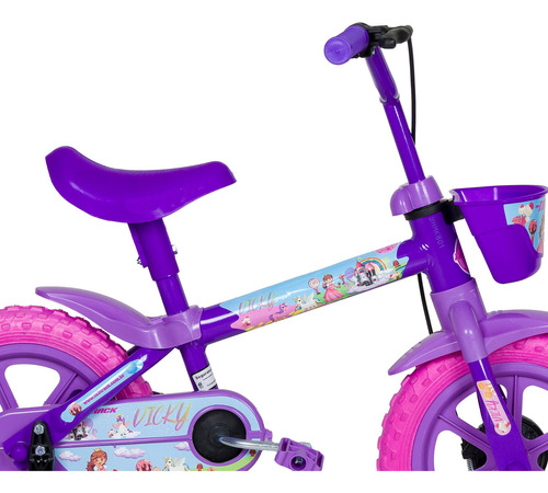 Bicicleta Infantil Menina Roda Treinamento Aro 12 Vicky Rl