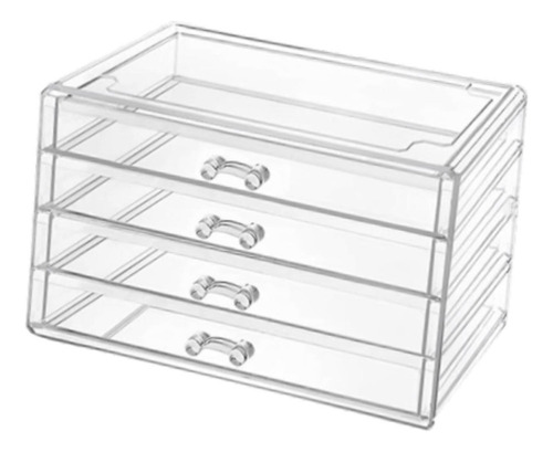 / Cajón Organizador De Acrílico Transparente, De 4 Niveles